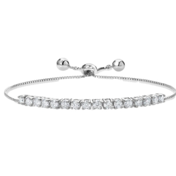 1.6ct Diamond Tennis Adjustable Bracelet Women Moissanite Anniversary Gift - Picture 2 of 5
